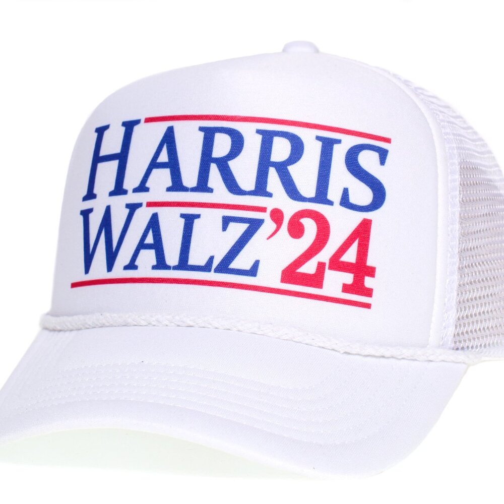 Harris Walz 2024 Presidential Campaign Hat Democrat Cap Adjustable White